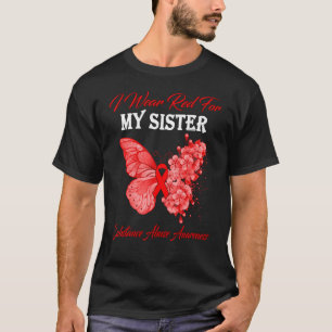 Camiseta Borboleta Eu Visto Vermelho Para Meu Abuso De Subs