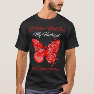 Camiseta Borboleta Eu Visto Vermelho Para Minha Doença Card