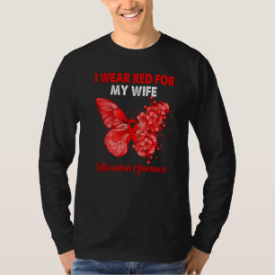 Camiseta Borboleta Eu Visto Vermelho Para Minha Esposa Tube
