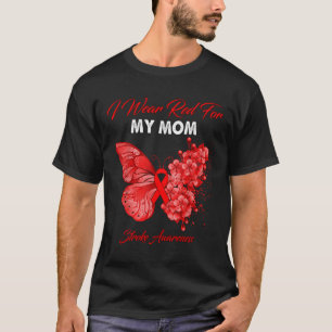 Camiseta Borboleta Eu Visto Vermelho Para Minha Mãe Causar