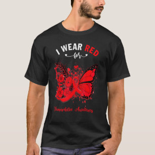 Camiseta Borboleta Eu Visto Vermelho Para Sensibilização He