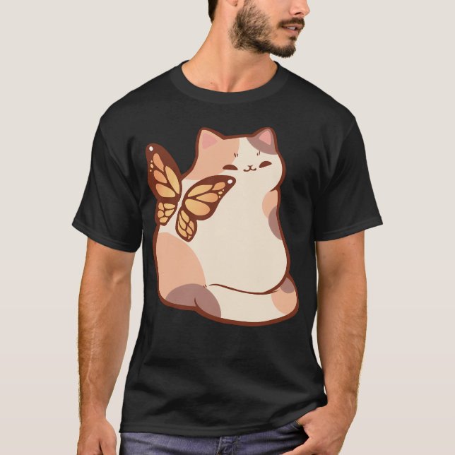 Camiseta Borboleta Fada Calico Cat (Frente)