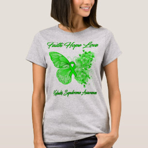 Camiseta Borboleta Faith Hope ama Síndrome de Kabuki Awaren
