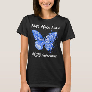 Camiseta Borboleta Fé Esperança Ama a Consciência da ARDS