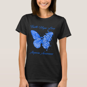 Camiseta Borboleta Fé Esperança Ama Alopecia Consciência