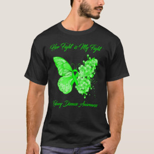 Camiseta Borboleta Fé Esperança Ama Consciência sobre Doenç