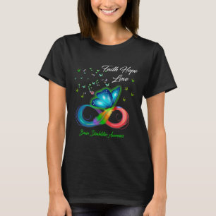Camiseta Borboleta Fé Esperança Ama Deficiência Cerebral