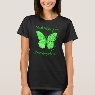 Camiseta Borboleta Fé Esperança Amor Lesão cerebral Sensibi