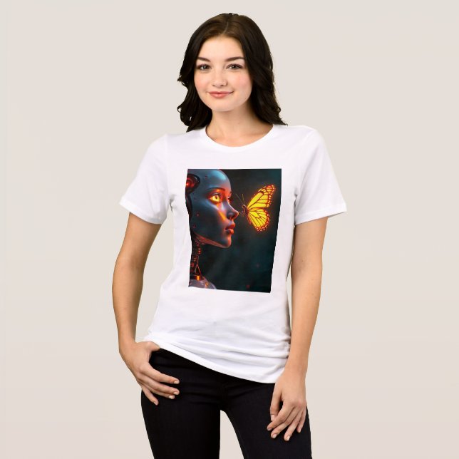 Camiseta-borboleta feminina (Frente Completa)