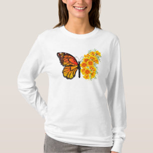 Camiseta Borboleta Flor com Papagaio Amarelo da Califórnia