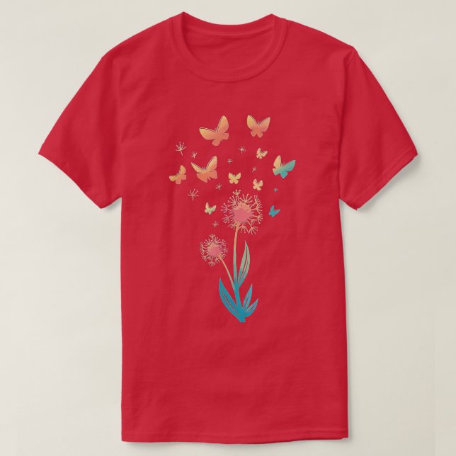 Camiseta Borboleta Flor De Dandelion Para Borboleta Lover S (Frente do Design)