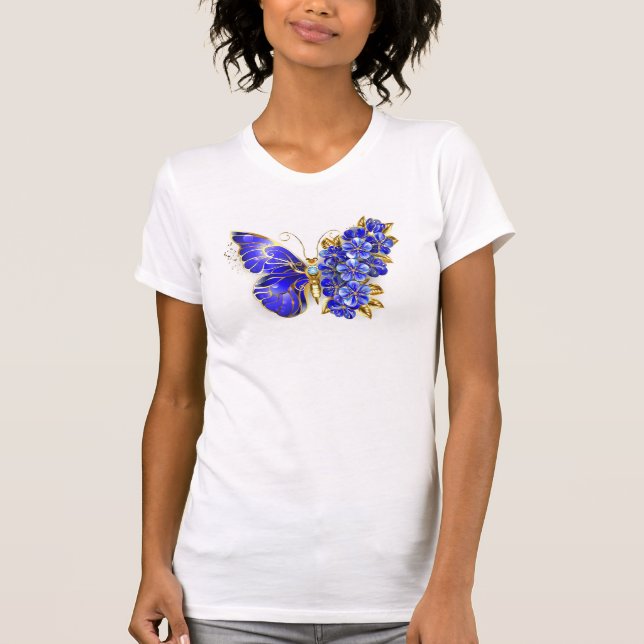 Camiseta Borboleta Flor Sapphire (Frente)