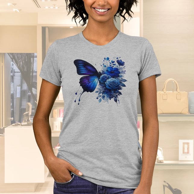 Camiseta Borboleta Floral Azul (Criador carregado)