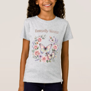 Camiseta Borboleta Floral de Aquarela - Romântico Boho