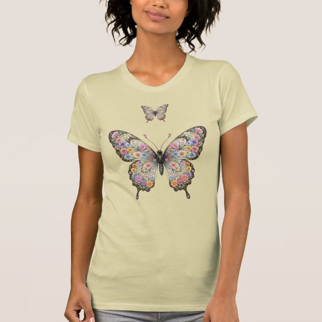 Camiseta Borboleta Floral Ornamentada (Frente)