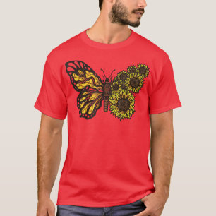 Camiseta Borboleta Girassol para Borboleta e Girassol Lov