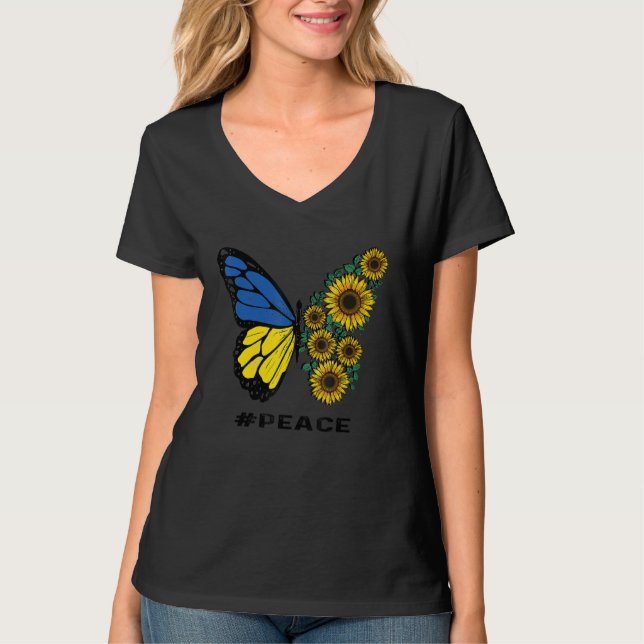 Camiseta Borboleta Girassol, # Paz (Frente)
