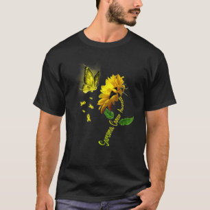 Camiseta Borboleta Girassol Sarcoma Sensibilização para o C