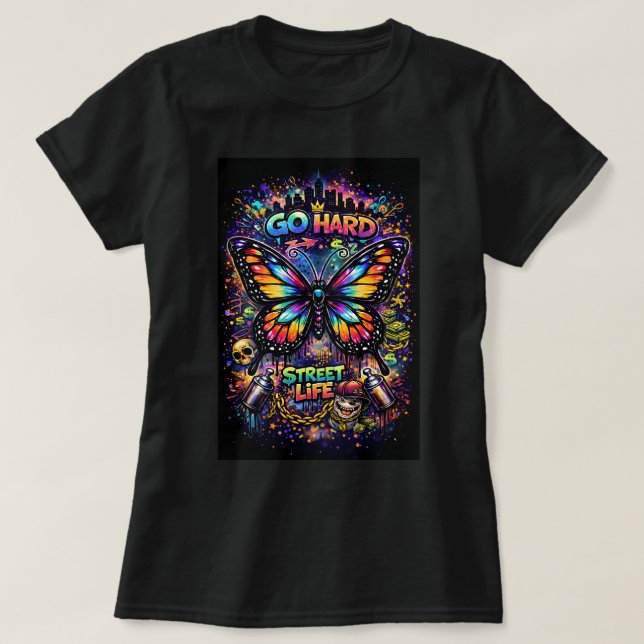 Camiseta Borboleta Graffiti Butterfly Tees Co 0047 (Frente do Design)