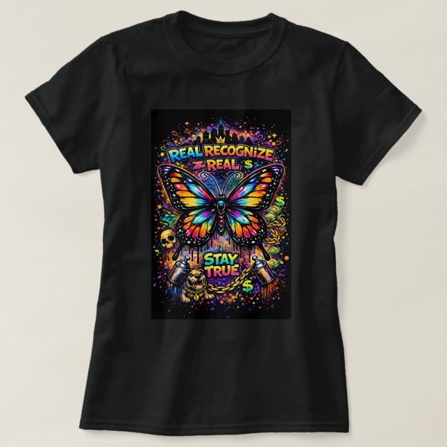 Camiseta Borboleta Graffiti Butterfly Tees Co 0047 (Frente do Design)