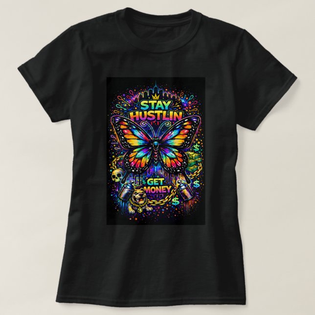Camiseta Borboleta Graffiti Butterfly Tees Co 0047 (Frente do Design)