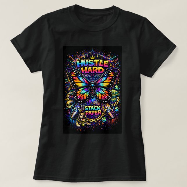 Camiseta Borboleta Graffiti Butterfly Tees Co 0047 (Frente do Design)
