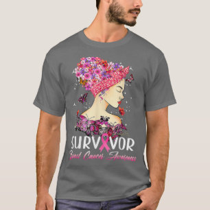 Camiseta Borboleta Guerreiro de Girassol Cancer de Mama Ros