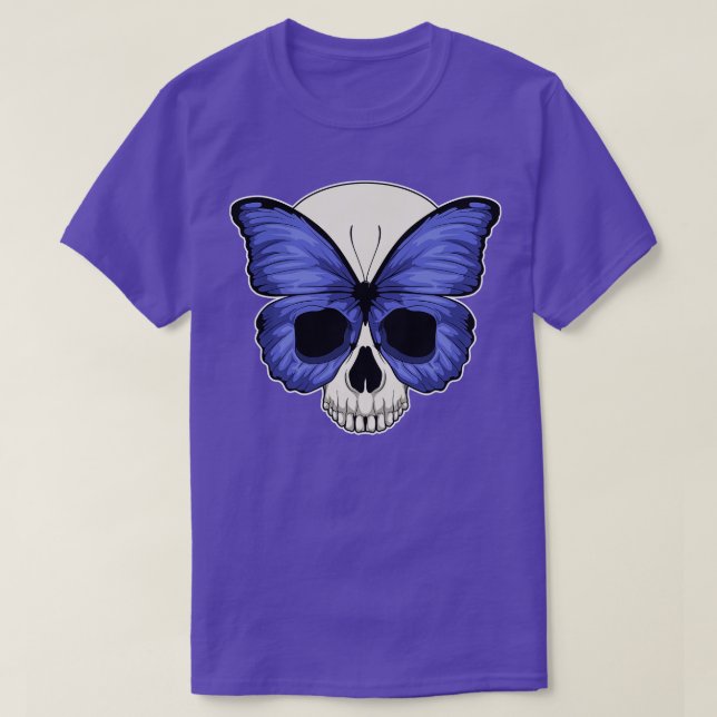 Camiseta Borboleta Halloween Skull (Frente do Design)