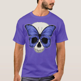 Camiseta Borboleta Halloween Skull