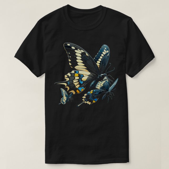 Camiseta Borboleta Inseto de Entomologia Lover Negro Swallo (Frente do Design)