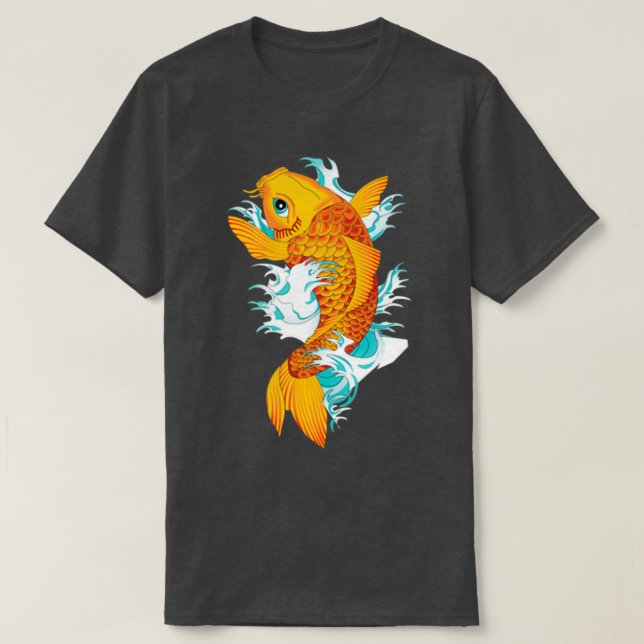 Camiseta Borboleta Koi Orange Tattoo Fish 12 (Frente do Design)