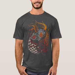 Camiseta Borboleta Koi Yin Yang Art em A Koi Pond