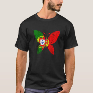 Camiseta Borboleta Liberdade Orgulho Português Bandeira P