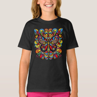 Camiseta Borboleta Mandala Psicodélica