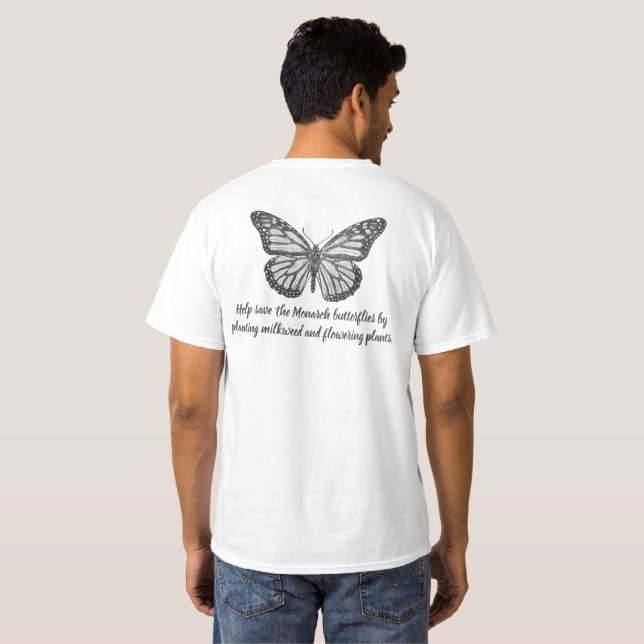 Camiseta Borboleta-monarca (Parte Traseira Completa)