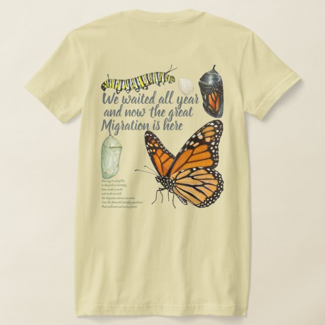 Camiseta Borboleta Monarca (Postura das costas)