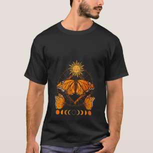 Camiseta Borboleta Monarca Cósmica Feminina Fase Lunar Cele