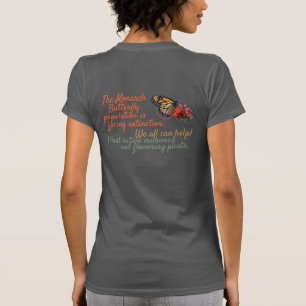 Camiseta Borboleta-monarca em flores
