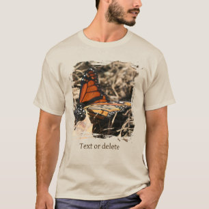 Camiseta Borboleta Monarca Em Folha Personalizada Natureza