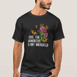 Camiseta Borboleta Monarca Homens Mulheres Planta Plantio