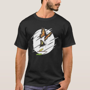 Camiseta Borboleta Monarca Lagarta Evolução