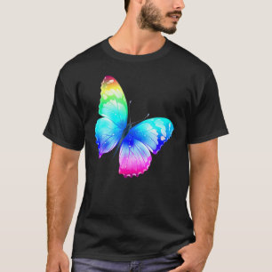 Camiseta Borboleta Monarca Rainbow Cute Pastel Festival Rav