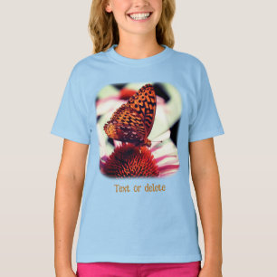 Camiseta Borboleta Na Flor De Echinacea Natureza