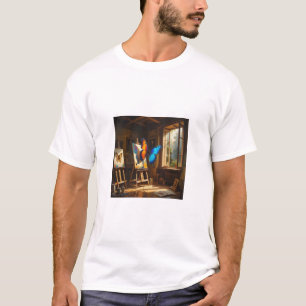 Camiseta Borboleta na pintura doméstica