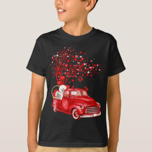 Camiseta Borboleta Namorados Vermelha de Caminhão Bichon Fr