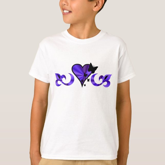Camiseta Borboleta no arco-íris Lily e Heart (Frente)