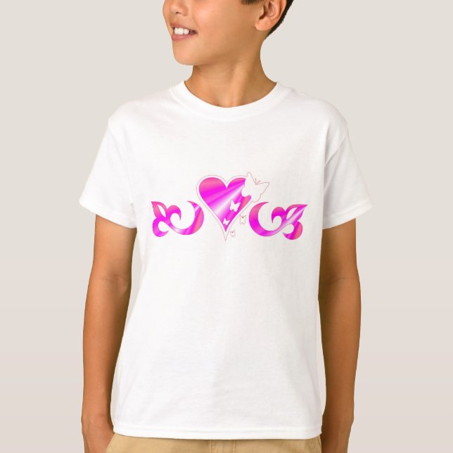 Camiseta Borboleta no Rainbow Lily e Heart (Frente)