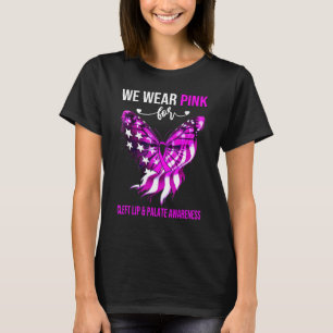 Camiseta Borboleta Nós Usamos Rosa Para Conscientização da 