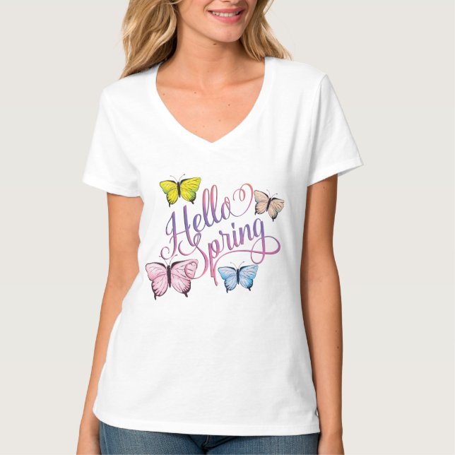 Camiseta Borboleta Olá Primavera (Frente)