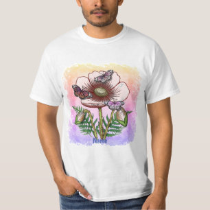 Camiseta Borboleta Papoula Pálida